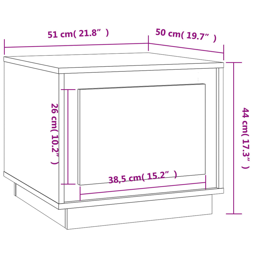 Sofabord Sonoma eg 51x50x44 cm træmateriale