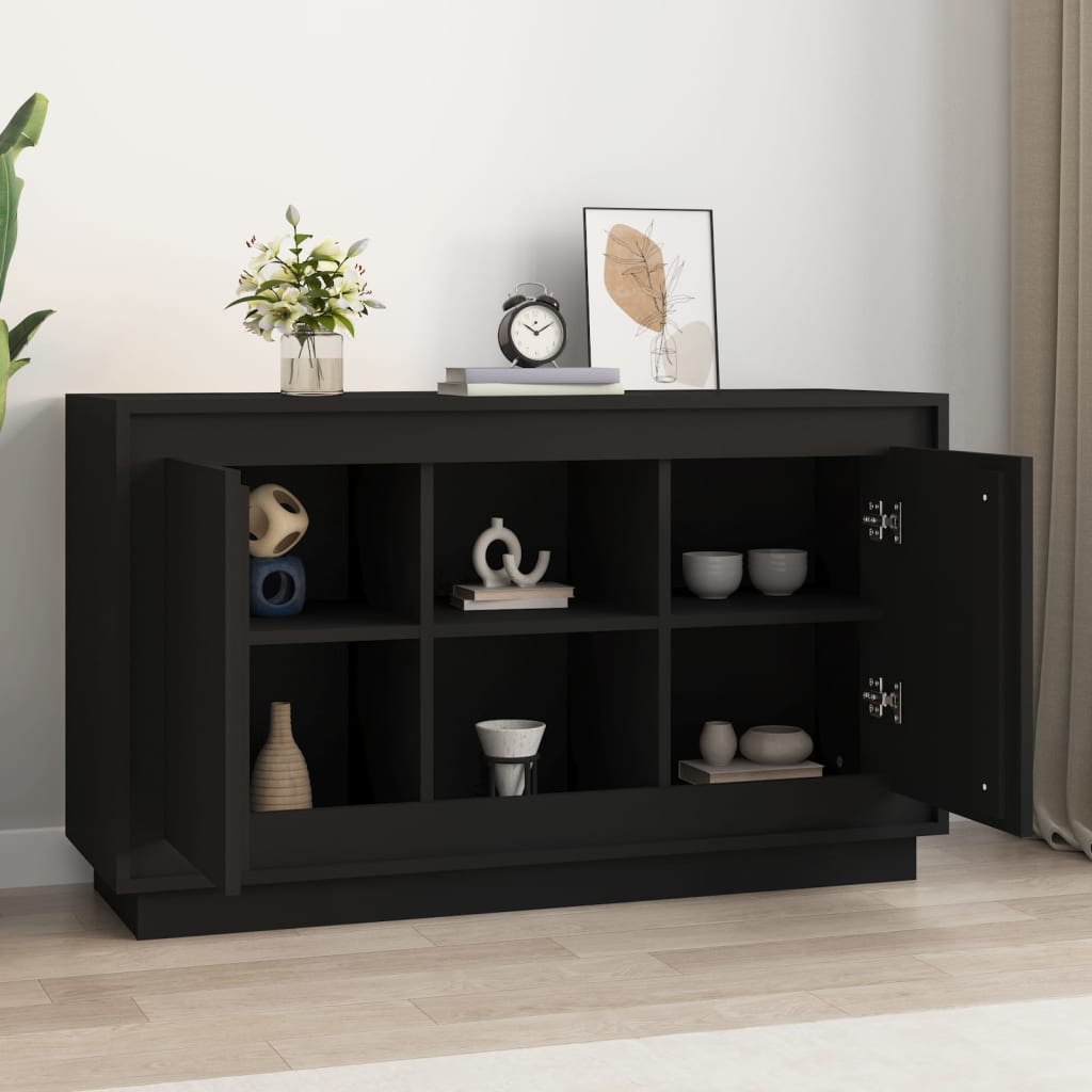 Skænk Sort 102x35x60 cm Træ Materiale