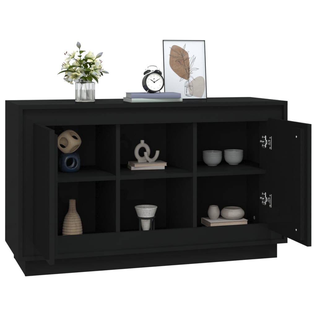 Skænk Sort 102x35x60 cm Træ Materiale