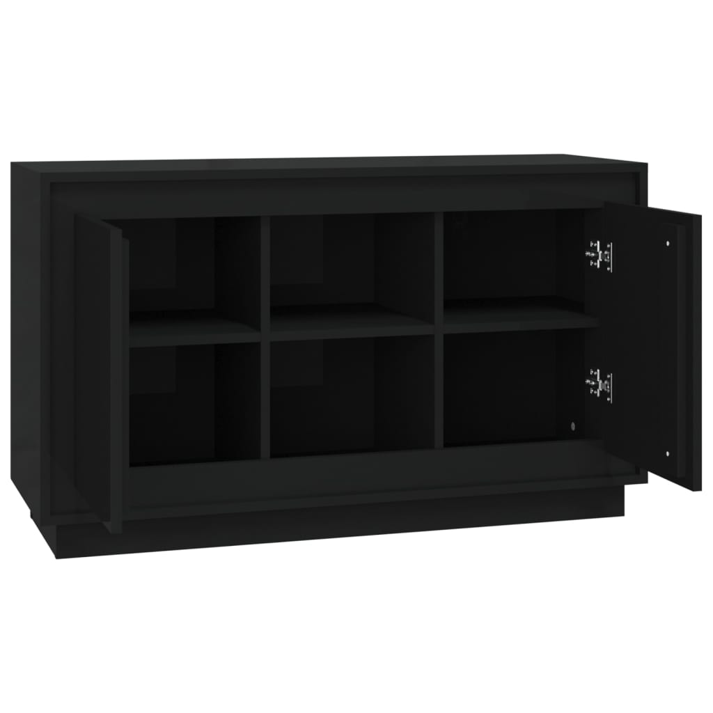 Skænk Sort 102x35x60 cm Træ Materiale