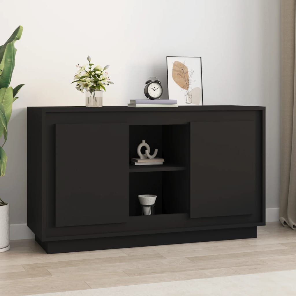 Skænk Sort 102x35x60 cm Træ Materiale
