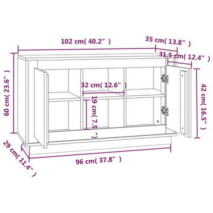 Sideboard Betongrau 102x35x60 cm Holzwerkstoff