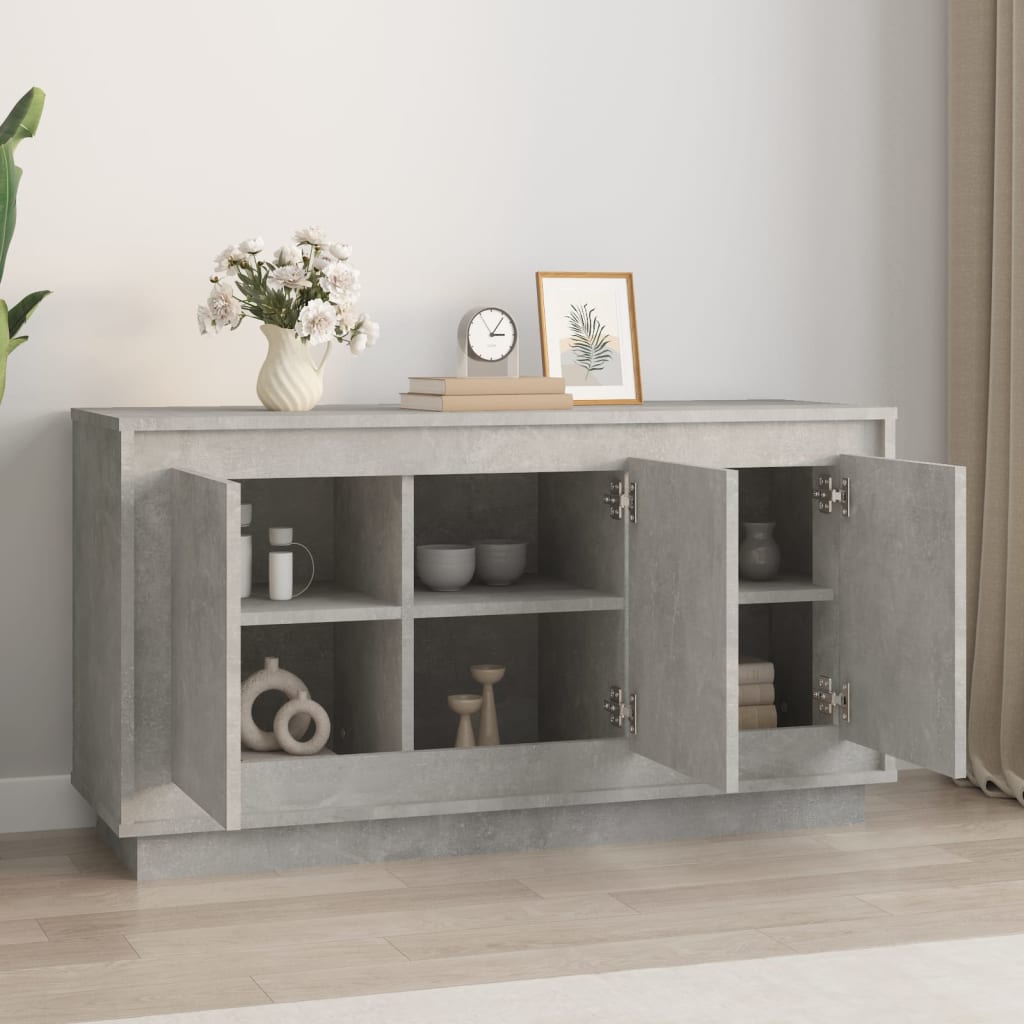 Skænk Beton Grå 102x35x55 cm Træ Materiale