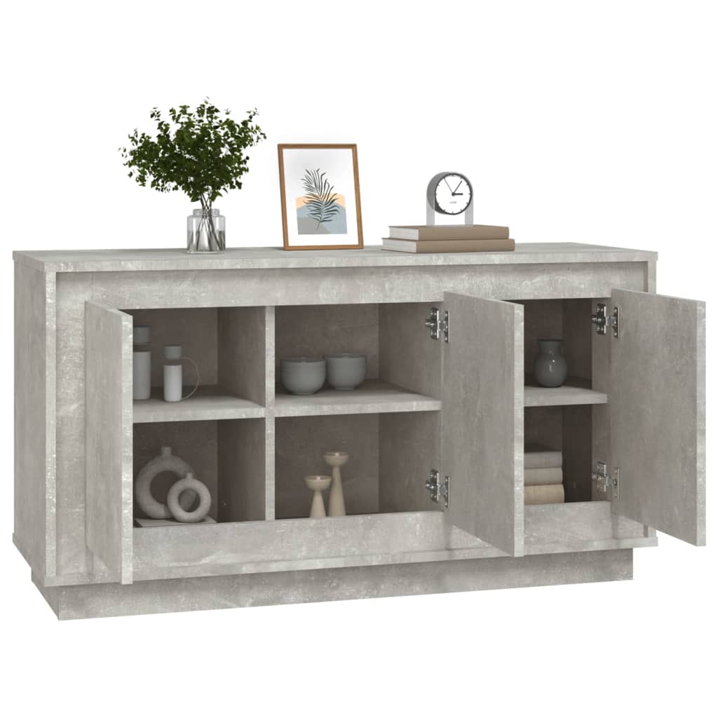 Skænk Beton Grå 102x35x55 cm Træ Materiale