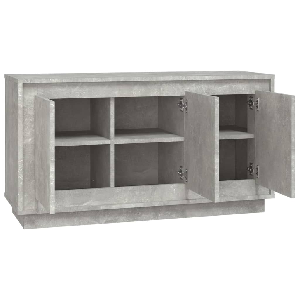 Skænk Beton Grå 102x35x55 cm Træ Materiale