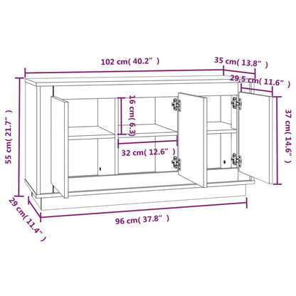Skænk Beton Grå 102x35x55 cm Træ Materiale
