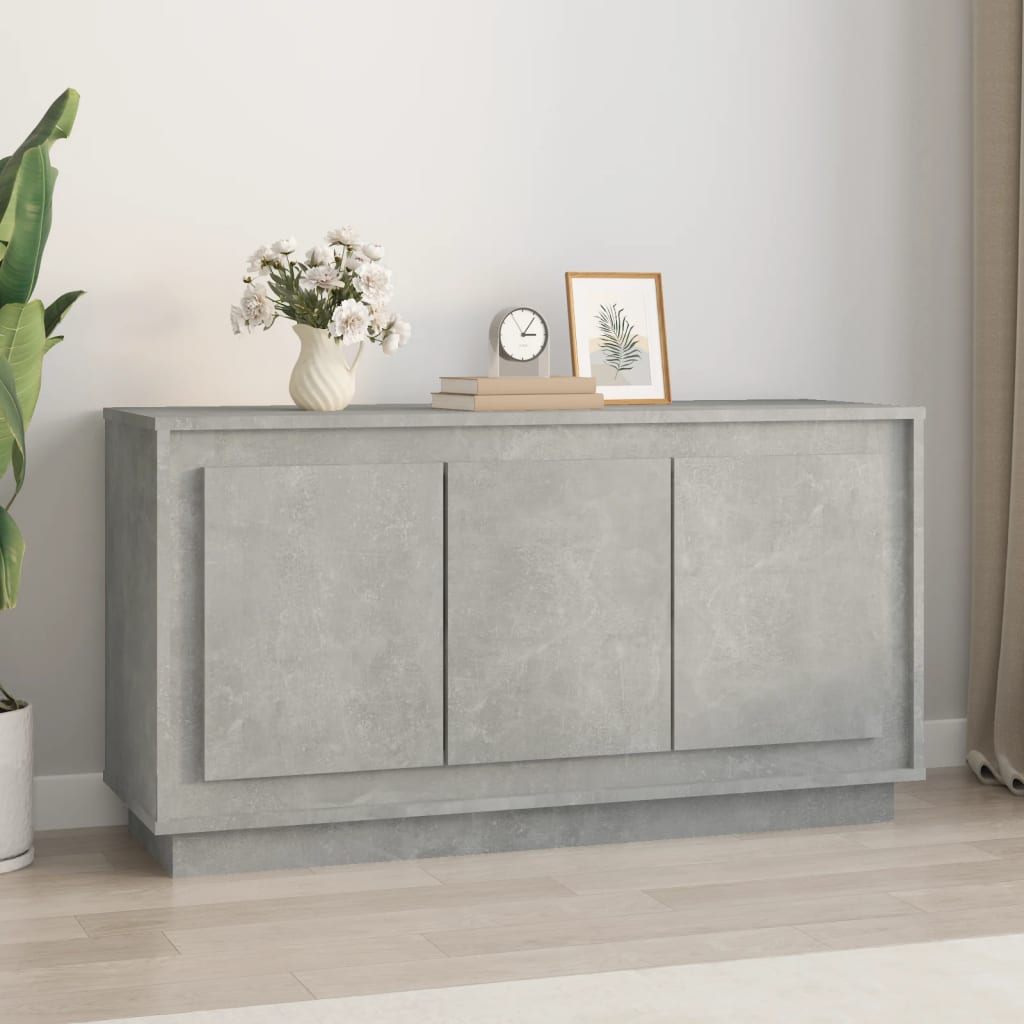 Skænk Beton Grå 102x35x55 cm Træ Materiale
