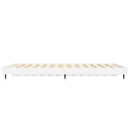 Bettgestell Hochglanz-Weiß 140x190 cm Holzwerkstoff