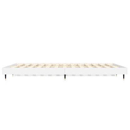 Bettgestell Hochglanz-Weiß 135x190 cm Holzwerkstoff