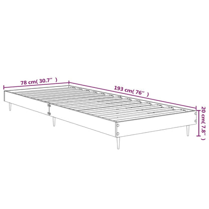 Bettgestell Hochglanz-Weiß 75x190 cm Holzwerkstoff