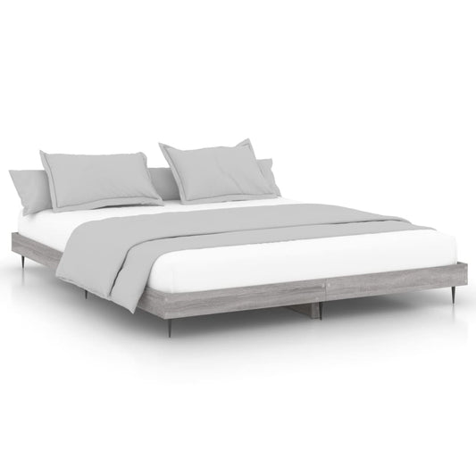 Bettgestell ohne Matratze Grau Sonoma 180x200 cm Holzwerkstoff