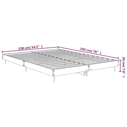 Bettgestell Betongrau 135x190 cm Holzwerkstoff