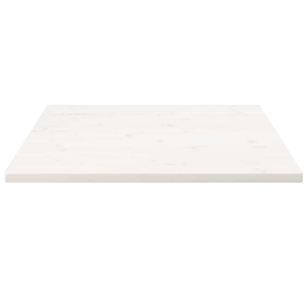 Tischplatte Weiß 70x70x2,5 cm Massivholz Kiefer Quadratisch