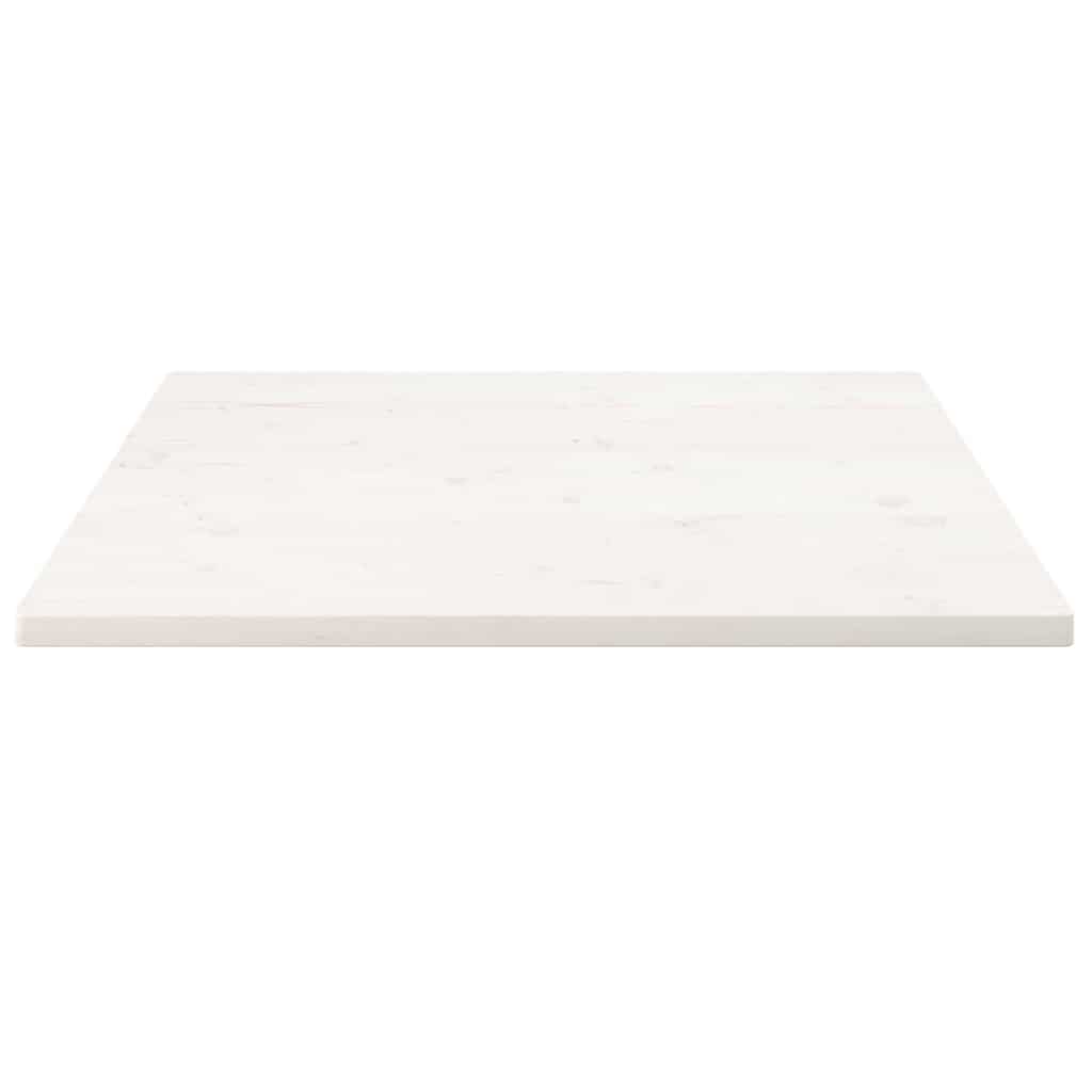 Tischplatte Weiß 80x80x2,5 cm Massivholz Kiefer Quadratisch