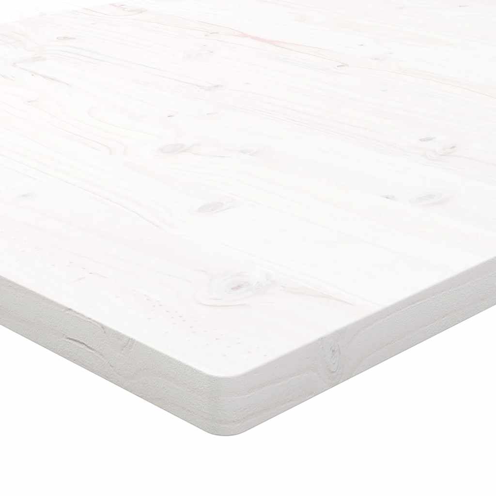 Tischplatte Weiß 100x50x2,5 cm Massivholz Kiefer Rechteckig