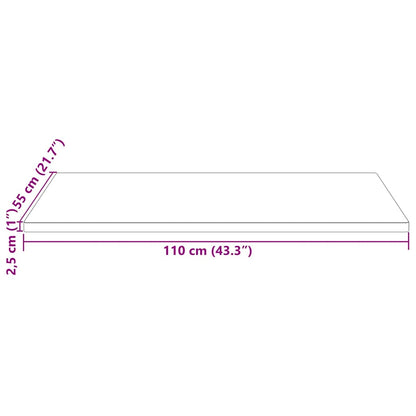 Tischplatte 110x55x2,5 cm Massivholz Kiefer Rechteckig