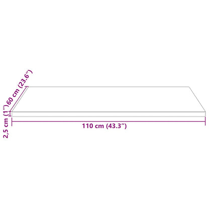 Tischplatte Weiß 110x60x2,5 cm Massivholz Kiefer Rechteckig