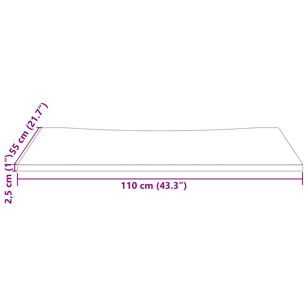 Schreibtischplatte 110x55x2,5 cm Massivholz Kiefer