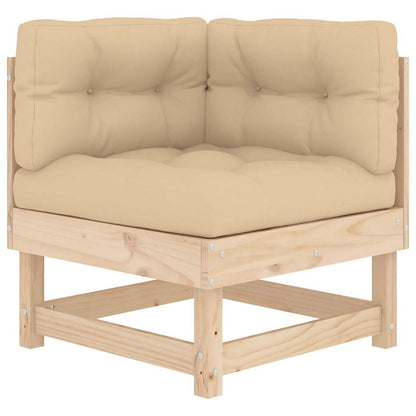 Ecksofa mit Kissen Massivholz Kiefer