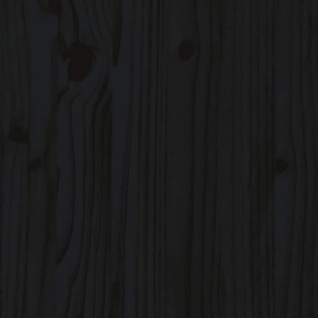 Mittelsofa mit Kissen Schwarz Massivholz Kiefer