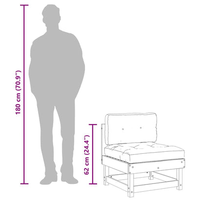 Mittelsofa mit Kissen Schwarz Massivholz Kiefer