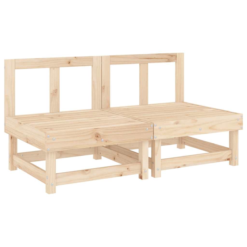 Mittelsofas mit Kissen 2 Stk. Massivholz Kiefer