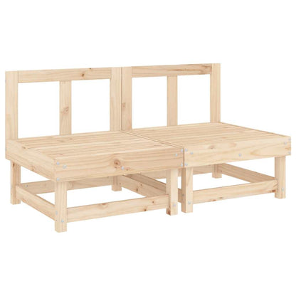 Mittelsofas mit Kissen 2 Stk. Massivholz Kiefer