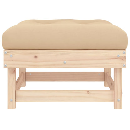 Gartenhocker mit Kissen 2 Stk. Massivholz Kiefer