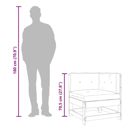 Ecksofa mit Kissen Weiß Massivholz Kiefer