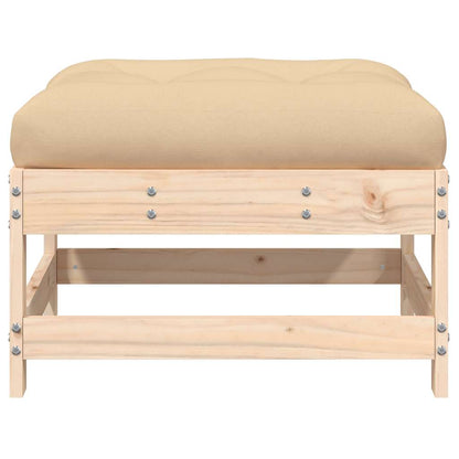 Gartenhocker mit Kissen Massivholz Kiefer