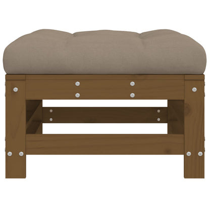 Gartenhocker mit Kissen Honigbraun Massivholz Kiefer