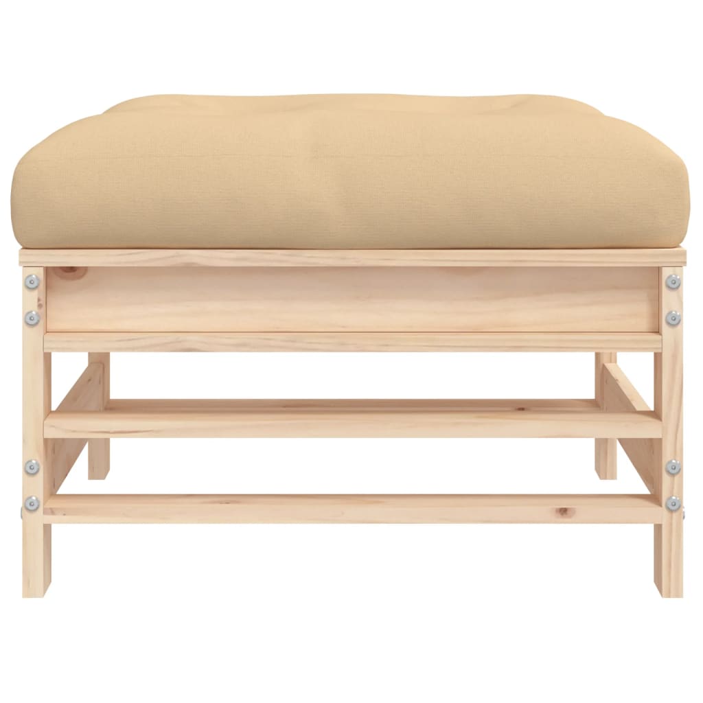 Gartenhocker mit Kissen 2 Stk. Massivholz Kiefer