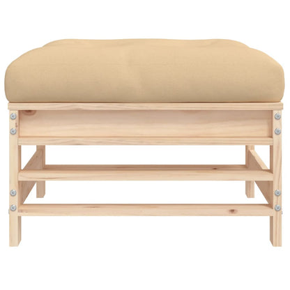 Gartenhocker mit Kissen 2 Stk. Massivholz Kiefer