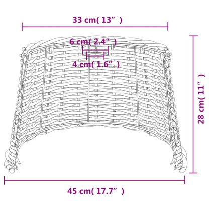 Lampenschirm Weiß Ø45x28 cm Korbweide