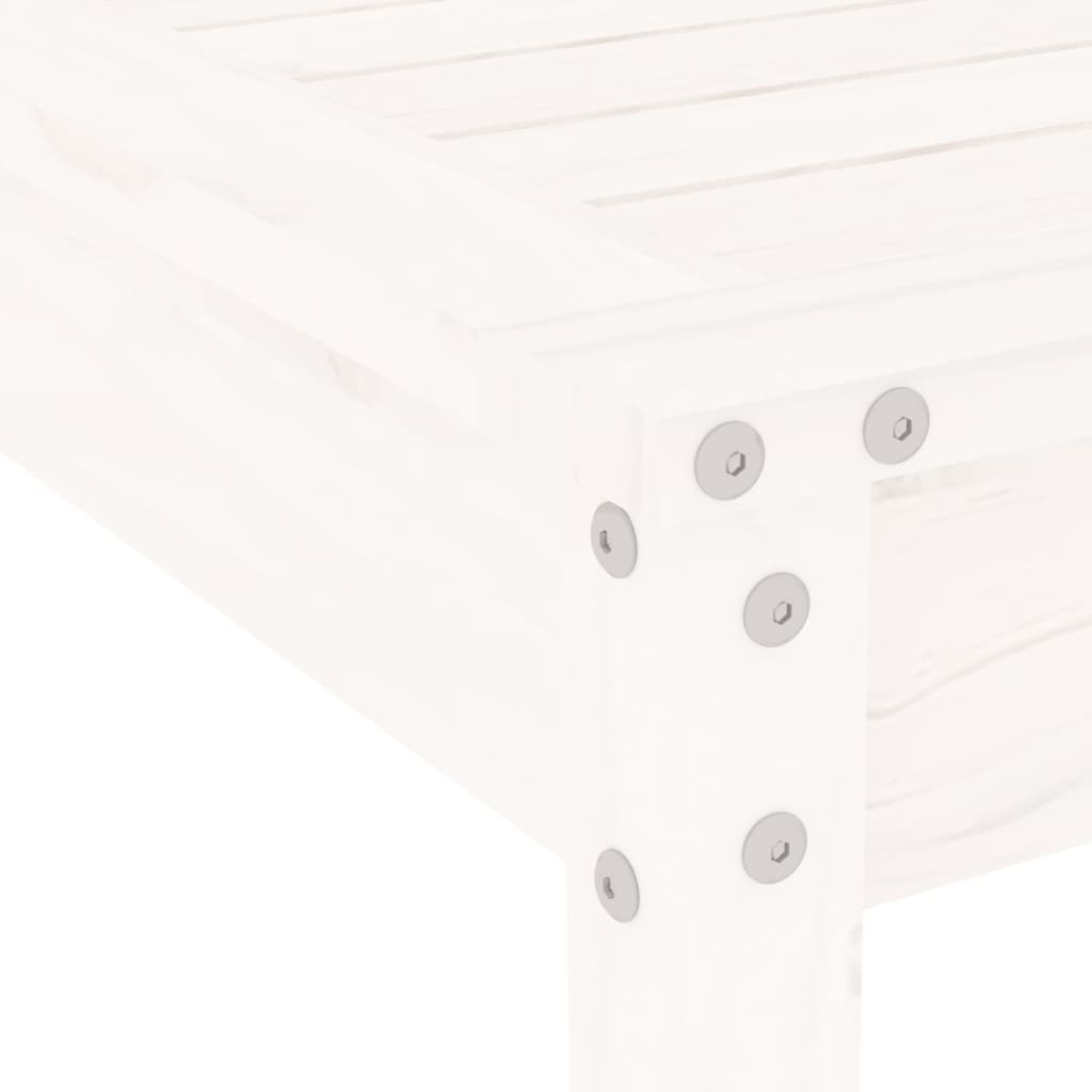 5-tlg. Garten-Essgruppe Weiß Massivholz Kiefer