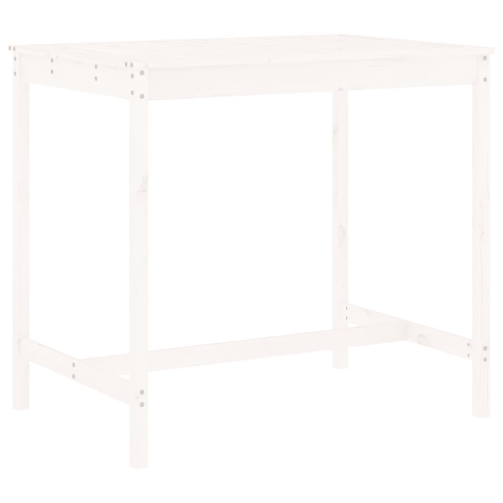 5-tlg. Gartenbar-Set Weiß Massivholz Kiefer