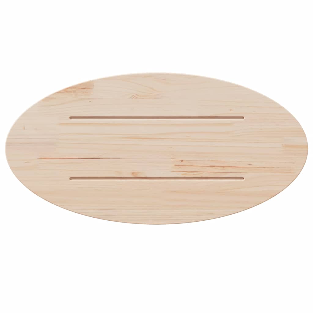 Tischplatte 60x30x2,5 cm Massivholz Kiefer Oval