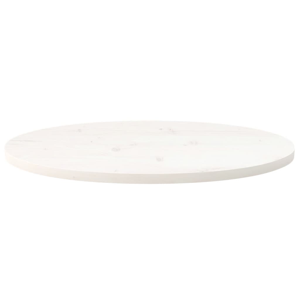 Tischplatte Weiß 70x35x2,5 cm Massivholz Kiefer Oval