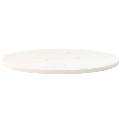 Tischplatte Weiß 70x35x2,5 cm Massivholz Kiefer Oval