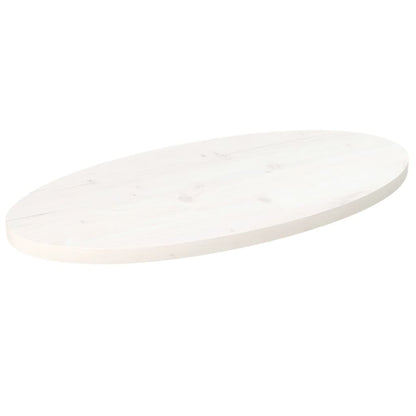 Tischplatte Weiß 80x40x2,5 cm Massivholz Kiefer Oval