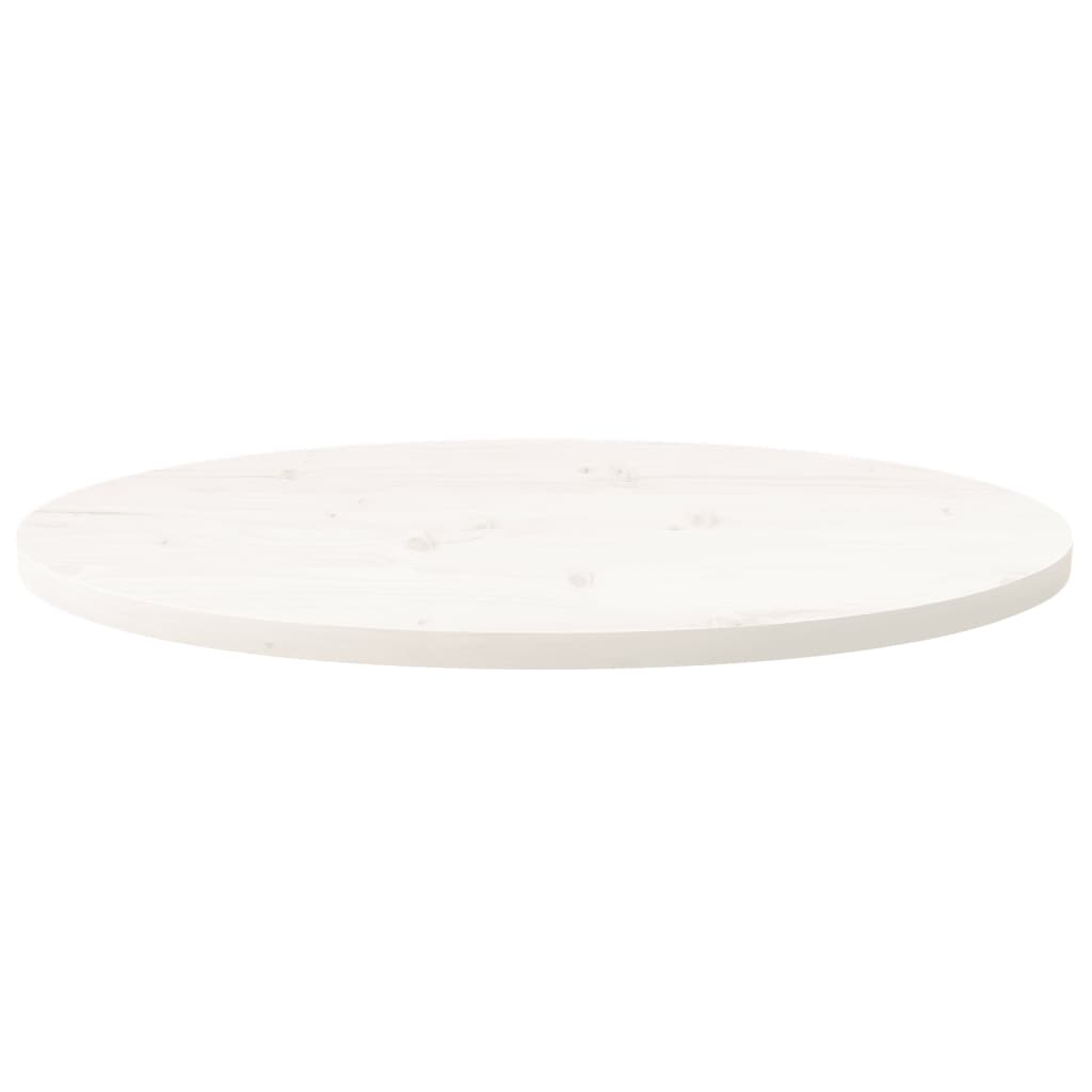 Tischplatte Weiß 80x40x2,5 cm Massivholz Kiefer Oval