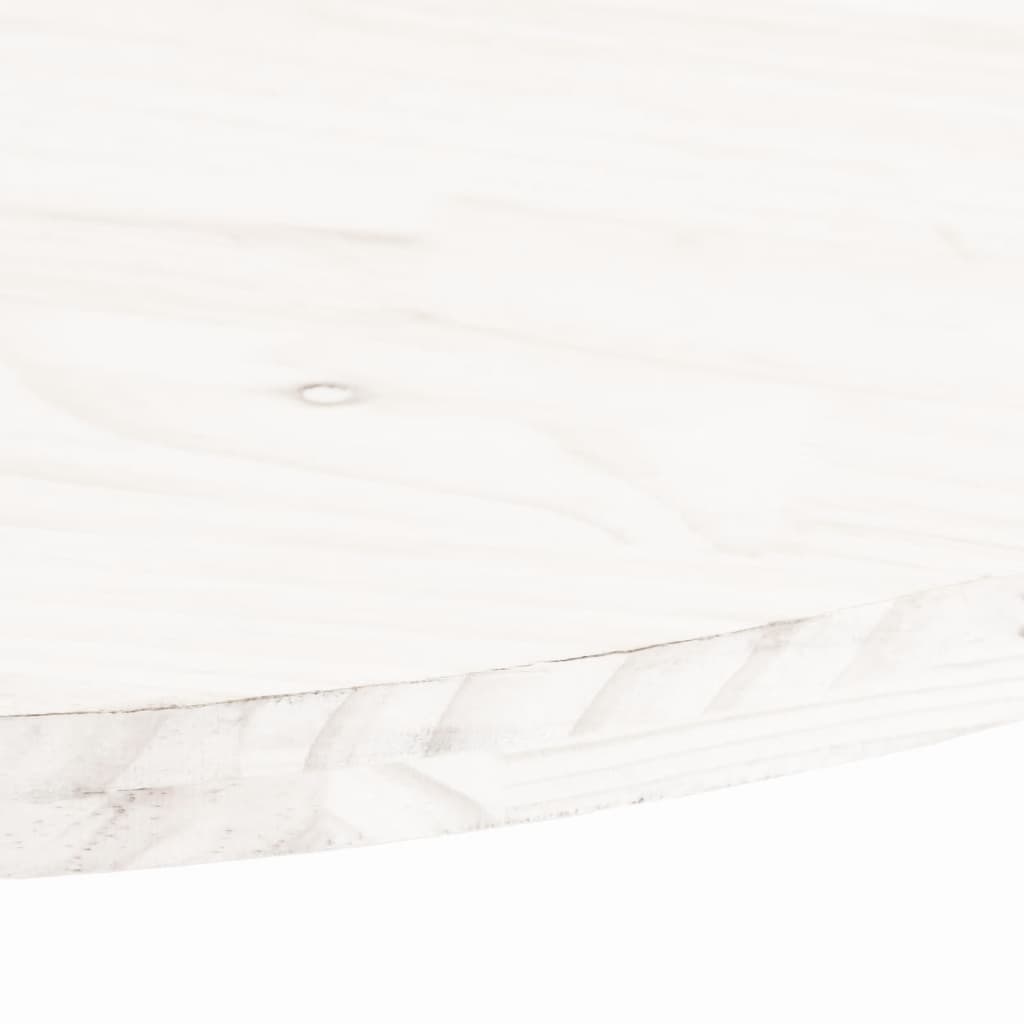 Tischplatte Weiß 80x40x2,5 cm Massivholz Kiefer Oval