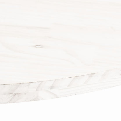 Tischplatte Weiß 80x40x2,5 cm Massivholz Kiefer Oval