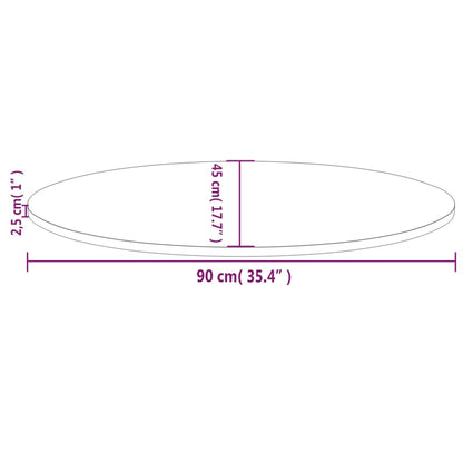 Tischplatte Weiß 90x45x2,5 cm Massivholz Kiefer Oval