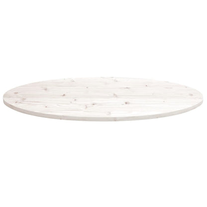 Tischplatte Weiß 110x55x2,5 cm Massivholz Kiefer Oval