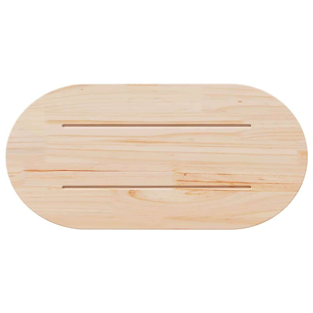 Tischplatte 60x30x2,5 cm Massivholz Kiefer Oval
