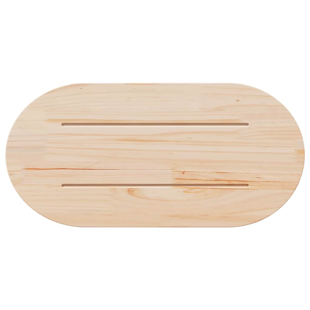 Tischplatte Weiß 60x30x2,5 cm Massivholz Kiefer Oval