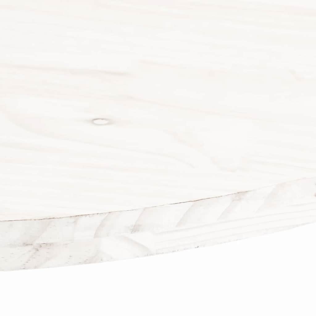 Tischplatte Weiß 60x30x2,5 cm Massivholz Kiefer Oval