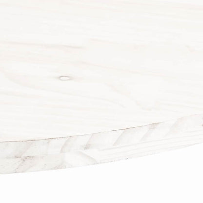 Tischplatte Weiß 60x30x2,5 cm Massivholz Kiefer Oval