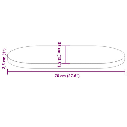 Tischplatte 70x35x2,5 cm Massivholz Kiefer Oval